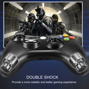PC Controller, Wired Controller Compatible with Microsoft Xbox 360 & Slim/PC Windows 10/8/7, with Upgraded Joystick, Double Shock | Enhanced (Black)