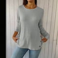 thumbnail image 5 of Dagugfen Ribbed Long Sleeve Tops for Women Loose Fitting Long Tops Casual Knit Comfy Long Sleeve Shirts Fall Clothes, 5 of 7