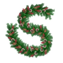 Christmas Cedar Pine Garland Mantle Fireplace Grapevine Wreath Real Touch Artificial Pine Garland Outdoor Garden Porch Decoration Winter Party favor