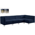 thumbnail image 2 of Meridian Furniture Alina Navy Velvet Modular Sectional, 2 of 18