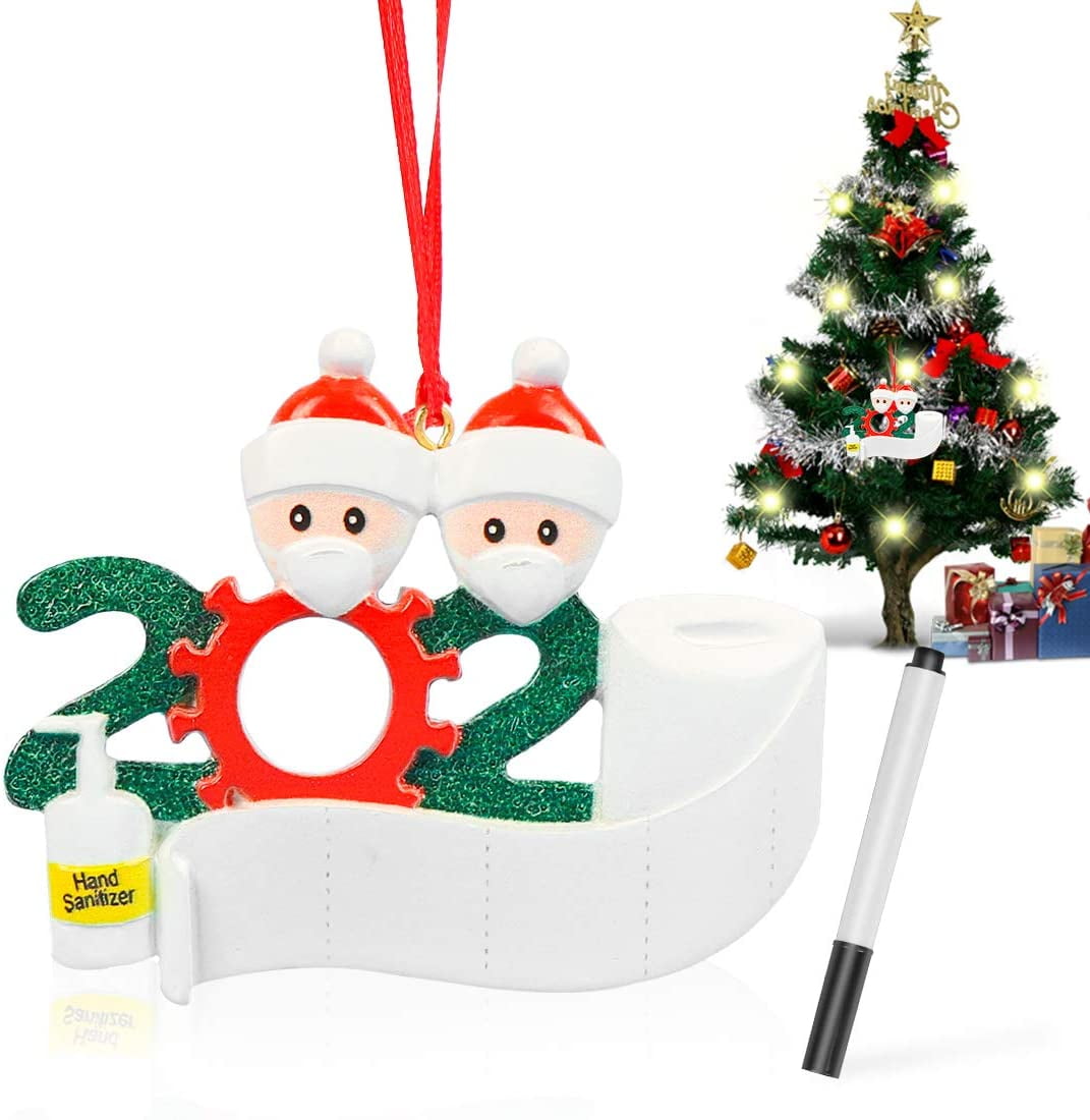 2020Covid Christmas Tree Quarantine Personalized Ornaments Survivor Family Deco 