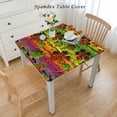 thumbnail image 2 of BANET Tablecloth, Exotic Island Flower with Zig Zag Lines Print, Dining Room Kitchen Rectangular Table Cover, Green Marigold White, 2 of 7