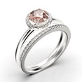 thumbnail image 3 of Fairy Minimalist 1.75 Carat Round Cut Morganite And Diamond Moissanite Engagement Ring, Classic Halo Wedding Ring in 925 Sterling Silver With 18k White Gold Plating Gift For Her, One Matching Band, 3 of 3