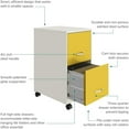 thumbnail image 6 of Pemberly Row 18" 2-Drawer Metal Mobile Vertical File Cabinet in White/Goldfinch, 6 of 11