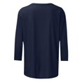 thumbnail image 5 of TSADFHJI Hauts pour Femmes Manches Longues Fantaisie 2024 T-Shirt de Noël Décontracté Rouge Verre Graphique T-Shirt Mode Manches 3/4 Col Rond m Marine, 5 of 5