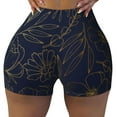 thumbnail image 2 of Lsque Copper-Gold Gloss Outline Flower Pattern High Waisted Biker Shorts for Women-Tummy Control Fitness Athletic Workout Running Yoga Gym Shorts,Moisture-Wicking-XX-Large, 2 of 9