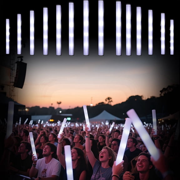 102-Pieces White Glow Stick Cheer Sticks, Valentine's Day Gift for Carnival Party Wedding Birthday Favors