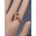 thumbnail image 2 of Limited Time Sale 2 carat Morganite and Diamond Trio Ring Set in 14k Rose Gold with One Engagement Ring and 2 Wedding Bands, 2 of 2