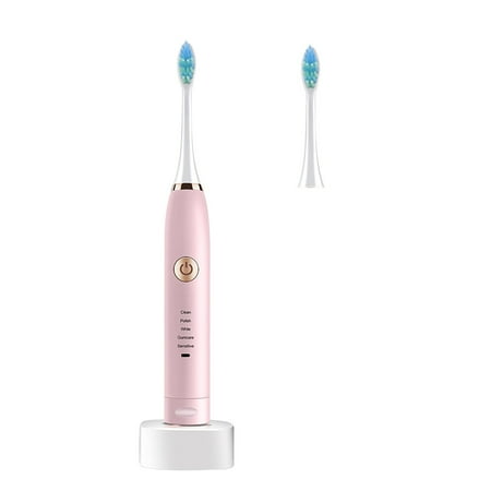 JT Beauty Store USB Rechargeable Adult Electric Toothbrush Waterproof Vibrating Toothbrush Electric Toothbrushes Personal Care Clearance Pink JT Beauty Store USB Rechargeable Adult Electric Toothbrush Waterproof Vibrating Toothbrush Electric Toothbrushes Personal Care Clearance Pink