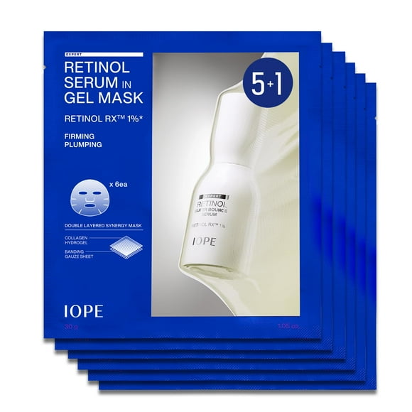 Set de cuidado de la piel IOPE, sérum de retinol con máscara de gel de colágeno profundo