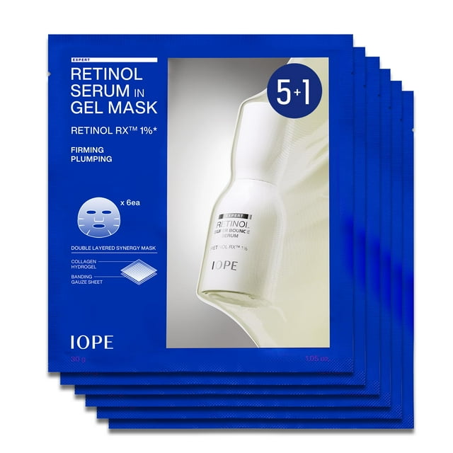 Set de cuidado de la piel IOPE, sérum de retinol con máscara de gel de colágeno profundo