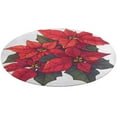 thumbnail image 5 of Christmas Poinsettia Red Flower Round Carpet Circle Rug Outdoor Patio Area Rug Washable Large Area Rugs Hallway Room Decor Fitness Mats, 5 of 8