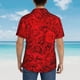 thumbnail image 4 of Fotbe Red Rose Camisa Hawaiana para Hombre Unisex – Camisa Casual de Verano con Botones de Manga Corta de Algodón y Lino,Medium, 4 of 7