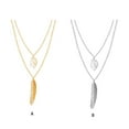 thumbnail image 3 of yingyy Chain Necklace Leaves Adjustable Multi-layer Chokers Leaf Exaggerated Hanging Layered Necklaces Daily Wear Accessories Gold 1Set, 3 of 6