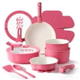thumbnail image 1 of Juego de Cocina CAROTE 18 piezas Cerámica Antiadherente Rosa, 1 of 7