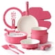 thumbnail image 1 of Juego de Cocina CAROTE 18 piezas Cerámica Antiadherente Rosa, 1 of 7