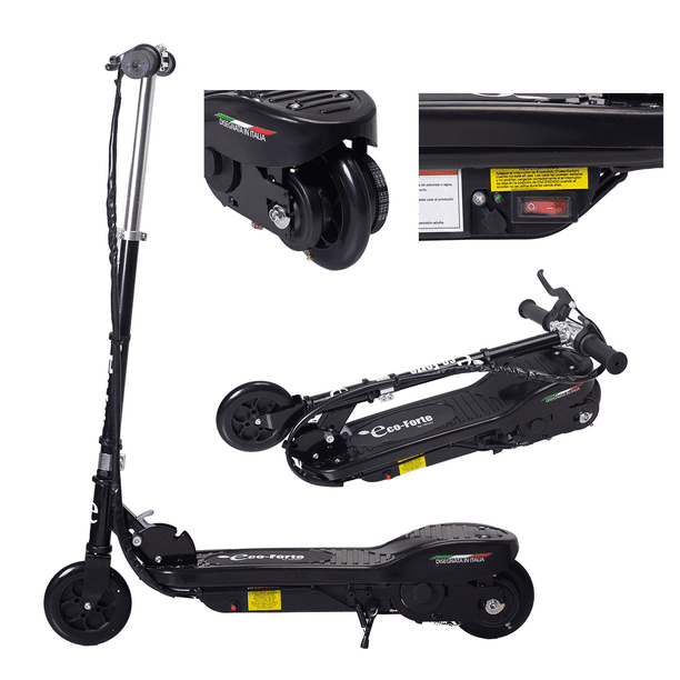 Scooter Patín Electrico Infantil AEIOU Eco-Forte Plegable 120w 12km/h Negro