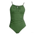 thumbnail image 3 of Piomll Swim Suits for Girls Ruffle Deep V Tummy Truck One Piece Kids Beachwear, 3 of 3