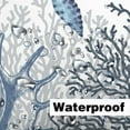 thumbnail image 4 of Nautical Coastal Shower Curtain, Gray Tropical Sea Turtle Seashell Starfish Bath Curtain Decor, Beach Waterproof Fabric for Shower Curtain Set with Hooks, 70X75in, 4 of 5