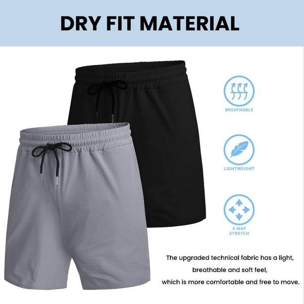 COOFANDY Mens 2 Pack Workout Gym Shorts Quick Dry Training Running