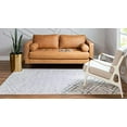 thumbnail image 3 of Unique Loom Matrix Trellis Collection Modern Triangular, Geometric, Lattice Area Rug (3' 3 x 5' 3 Rectangular, Ivory/ Gray), 3 of 5