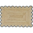 thumbnail image 2 of DecorAvenue Braided Jute Area Rug Farmhouse Scalloped Area Rug, Natural / Navy Blue 3' Ft Square, 2 of 6