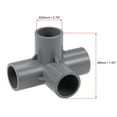 thumbnail image 2 of Conector de tubo en ángulo de 4 vías, grado de mobiliario, accesorios de esquina en forma de T de 1/2 pulgada, color gris, 2 piezas, 2 of 3