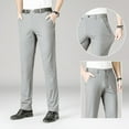 thumbnail image 3 of High-Elasticity Milk Silk Straight-Leg Pants for Men - Casual and Business Wear, 3 of 5
