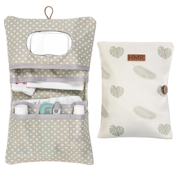 HAMUR Organizador de bolsas de bebé, cochecito portátil, mini bolsas de pañales, equipo de viaje, artículos esenciales plegables para bebés recién nacidos, artículos imprescindibles para niños y niñas
