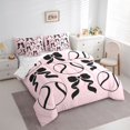 thumbnail image 3 of Feelyou Baseball Sports Bedding Comforter Set 7pcs, Kawaii Pink Bowknot Full Bedding Set, 3 of 8