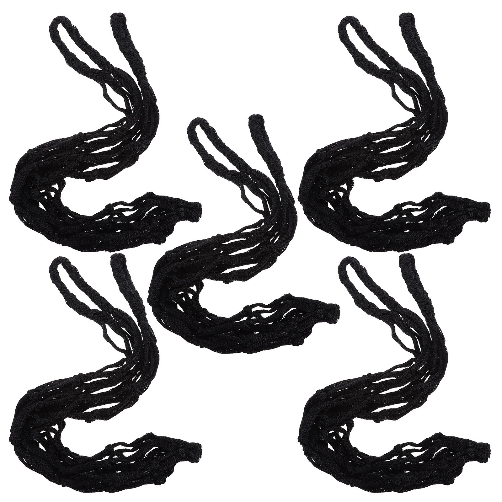 LABSERRON 5Pcs Mesh Horse Feeding Bag in Black Nylon for Farm, Large Opening and Space Saving Hanging Use