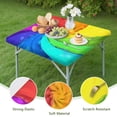 thumbnail image 4 of Rainbow Tie Dye Spiral Pattern Square Fitted Tablecloth with Elastic Edge,Square Table Cover,Washable Elastic Table Cover for Home Kitchen Party Decor 36"x36", 4 of 6