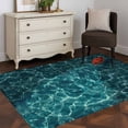 thumbnail image 3 of Area Rug for Living Room, Teal Green Ocean Waves Non-Slip Indoor Large Carpet for Bedroom/Dining Room, Red Boat Coastal Washable Low-Profile Rectangle Floor Runner Rugs - 4 x 6 Ft, 3 of 8