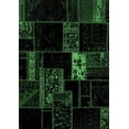 thumbnail image 1 of Ahgly Company Indoor Rectangle Patchwork Emerald Green Transitional Area Rugs, 2' x 5', 1 of 4