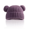 thumbnail image 2 of Splozh Toddler Beanie for Boys Girls Infant Baby Hats Cute Bear Ears Toddler Cotton Lined Girls Boys Warm Knitted Winter Hat Purple,1-10 Years, 2 of 4