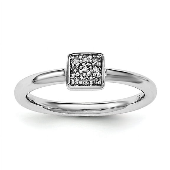 Sterling Silver Rhodium Plated Diamond Ring QR6439