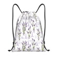 thumbnail image 1 of Xecao Lavender Flowers Pattern Sports Drawstring Backpack - String Swim Gym Bag with Wet Proof Pocket for Women&Men-Small, 1 of 6