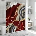 thumbnail image 6 of Red Marble Bathroom Shower Curtains with 12 Hooks Polyester Waterproof Shower Curtain for Stalls and Bathtubs Grey Gold Texture Vintage Farmhouse Art Decorative Bathroom Privacy Curtain 66x72 Inches, 6 of 9