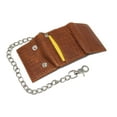 thumbnail image 7 of Men's Biker Chain Trifold Wallets - RFID Blocking Distressed Croco Leather Biker Chain Wallet With Snap Closure Croco Tan, 7 of 7