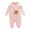Pink, variant on Infant Boys Girls Warm Jumpsuit Unisex Organic Cotton Long Sleeve Button Coverall Newborn 𝐎ne-piece Romper