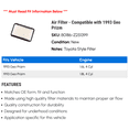 thumbnail image 2 of Air Filter - Compatible with 1993 Geo Prizm - Beck Arnley, 2 of 2