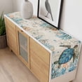 thumbnail image 4 of Ocean Turtle Table Runner - 60 Inch Long, Kitchen Dining Table Runner Dresser Scarves, Coastal Nautical Coral Starfish Blue Farmhouse Decor for Coffee Tables Wedding Party Banquet, 4 of 8