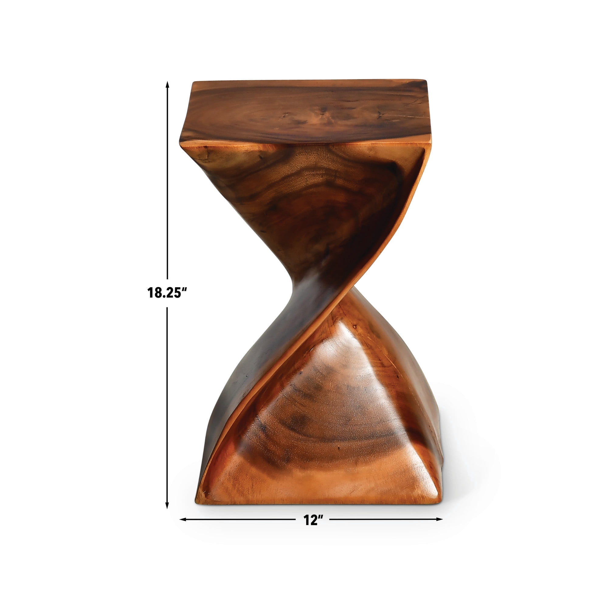 Steve Silver Paloma Contemporary Square End Table with Twisted Base, Brown