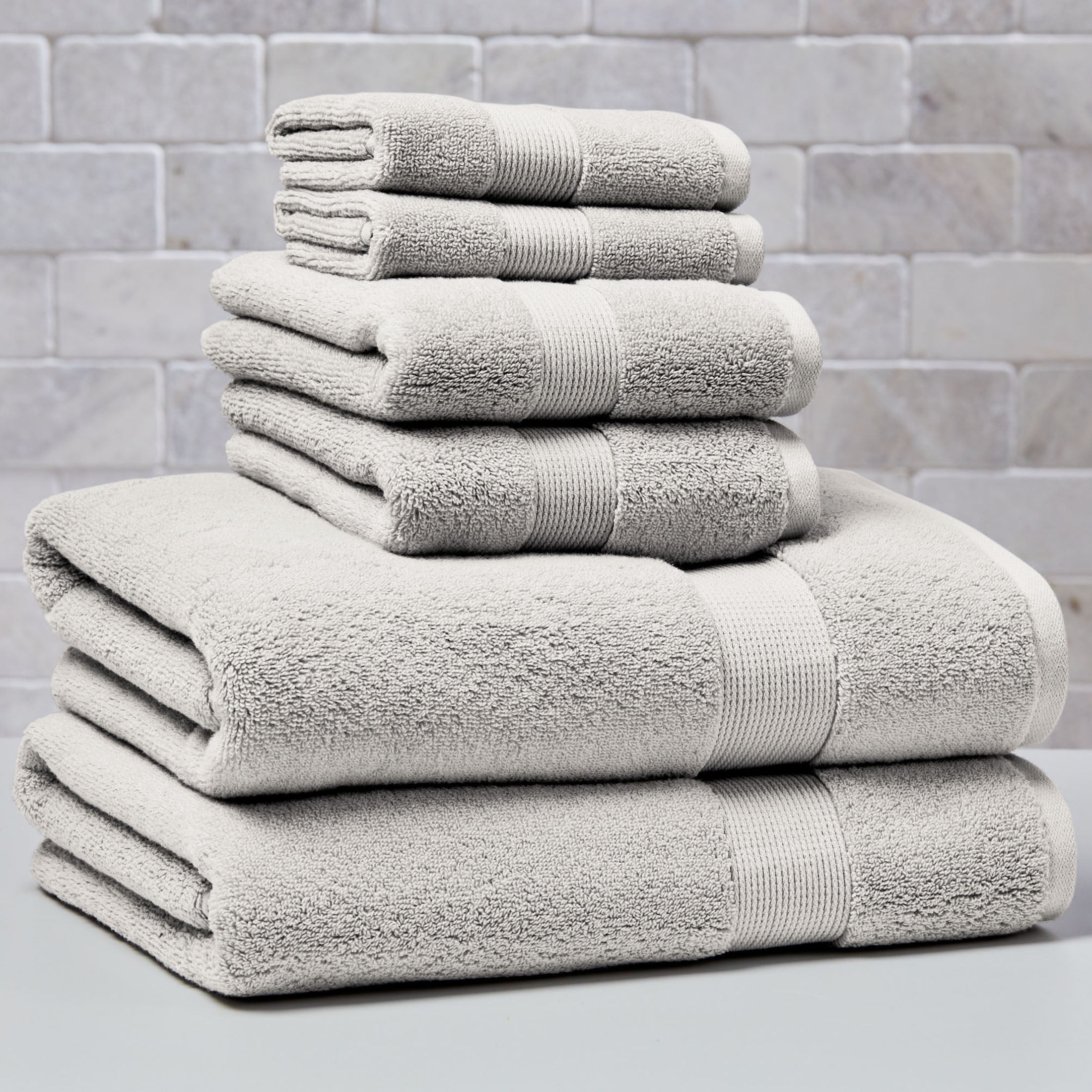Better Homes & Gardens Signature Soft Solid Cotton 4 Piece Bath Bath Towel Set,Soft Silver