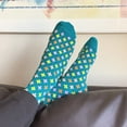 thumbnail image 4 of Turquoise with Colorful Plus Pattern Socks from the Sock Panda, 4 of 4
