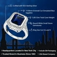 thumbnail image 2 of Gem Stone King 5.00 Cttw Simulated Blue Sapphire Ring for Women | 925 Sterling Silver | Emerald Cut 11X9MM | Wedding Engagement Anniversary Promise Ring for Women (Size 8), 2 of 5