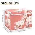 thumbnail image 3 of Foldable Fabric Storage Bin With Handle Collapsible Basket Box Storage With Lid Organizer Woodblock Print, 3 of 7
