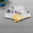 thumbnail image 3 of YAOMOBB Elegant Folding Fan Double Sided Flower Pattern Bamboo Catwalks Lightweight Hand Held Party Props, 3 of 6