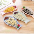 thumbnail image 5 of 1 platillo plano (azul), ligero e innovador con forma de pez, lavable y reutilizable para sushi, patatas fritas y albóndigas, 5 of 5