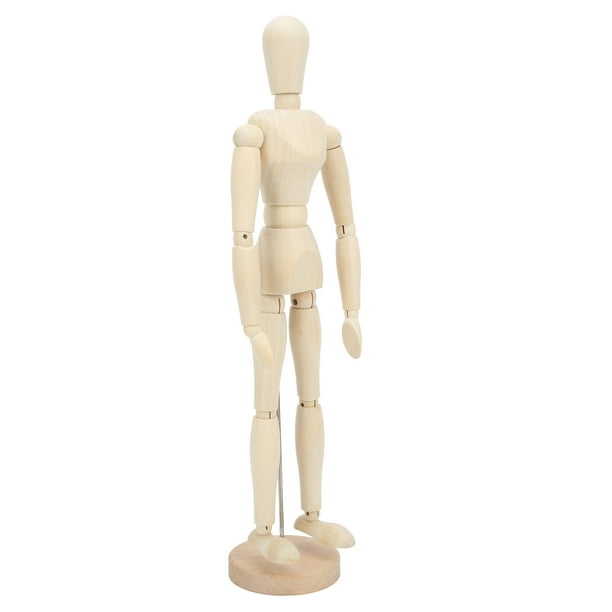 Mini maniquí de madera de 16 pulgadas, flexible, giratorio, para dibujar bocetos, figuras de madera, modelos articulados, rompecabezas, juguetes, decoraciones para el hogar